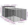 Dog House with Run Anthracite 84.3"x179.9"x71.3" Galvanized Steel