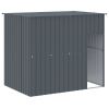 Dog House with Run Anthracite 84.3"x179.9"x71.3" Galvanized Steel