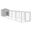 Dog House with Roof Light Gray 46.1"x239.8"x48.4" Galvanized Steel