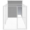 Dog House with Run Light Gray 65"x179.1"x71.3" Galvanized Steel