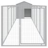 Dog House with Roof Light Gray 46.1"x239.8"x48.4" Galvanized Steel