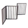 Pet Gate – Dog Gate for Doorways;  Stairs or House – Freestanding;  Folding ;  Dark Brown; Arc Wooden