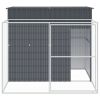 Dog House with Run Anthracite 84.3"x99.6"x71.3" Galvanized Steel