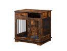 Furniture Dog crate, indoor pet crate end tables, decorative wooden kennels with removable trays. Rustic Brown, 32.3'' W x 22.8'' D x 33.5'' H.