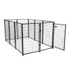 10-Panel Heavy Duty Metal Dog Kennel, Pet Playpen With Door, Outdoor Backyard Fence for Dogs Pets,  Black