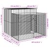 Dog House with Run Anthracite 84.3"x99.6"x71.3" Galvanized Steel