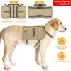 Pet Dog Backpack Hound Hiking Camping Saddle Bag Cotton Canvas For Medium Large Dog