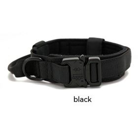 Outdoor Nylon Tactical Dog Collar (Option: Black Collar Black-XL)