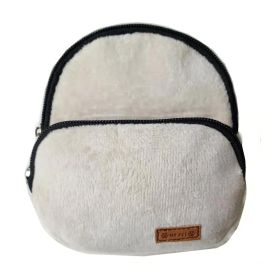 Flannel Cat Dog Portable Backpack For Snacks (Color: White)