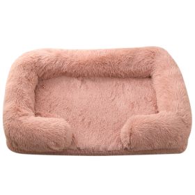 Doghouse Cathouse Plush Round Pet Bed (Option: M27 Leather Pink-S Contains Inner Sleeve)