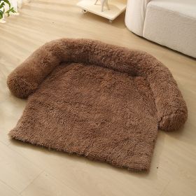 Pet Dog Plush Winter Warm Sofa Cushion (Option: Round Detachable Khaki-S)