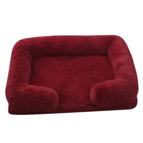 Doghouse Cathouse Plush Round Pet Bed (Option: M27 Wine Red-M Contains Inner Sleeve)