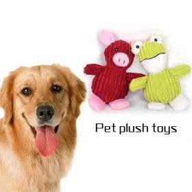 1pc Plush Dog Toys Squeaky Puppy Chew Toy Interactive Cat Toys Pet Dog Sound Toys For Small Medium Dogs (Color: Green)