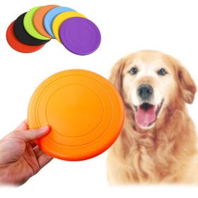 7 Colors Puppy Medium Dog Flying Disk Safety TPR Pet Interactive Toys for Large Dogs Golden Retriever Shepherd Training Supplies (Color: orange)