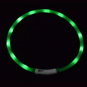 Pet's LED Collar With USB Rechargeable Glowing Lighted Up & Cuttable Waterproof Safety For Dogs (Color: Light Green)