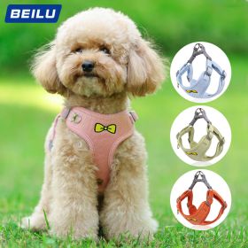 dog Harnesses and dog leash set; Pet Traction Rope Vest Pet Chest Strap Small and Medium Dog Strap Reflective Dog Walking Rope Wholesale (colour: blue)