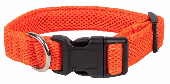 Pet Life 'Aero Mesh' 360 Degree Dual Sided Comfortable And Breathable Adjustable Mesh Dog Collar (Color: orange)