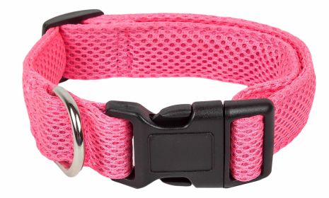 Pet Life 'Aero Mesh' 360 Degree Dual Sided Comfortable And Breathable Adjustable Mesh Dog Collar (Color: Pink)