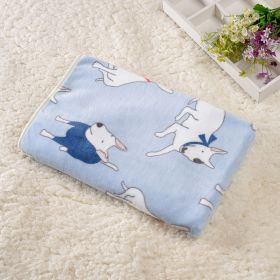 Dog Kennel Coral Fleece Blanket (Option: Bull Terrier Light Blue-40x 60cm)