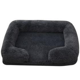 Doghouse Cathouse Plush Round Pet Bed (Option: M27 Dark Gray-L Containing Inner Sleeve)