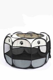 Octagonal Cage Fence Pet Cloth Tent Easy Storage Cat Nest (Option: Gray-L Code)