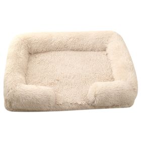 Plush Round Pet Bed Dog Bed Winter (Option: M27 Light Brown-XXL Without Inner Sleeve)