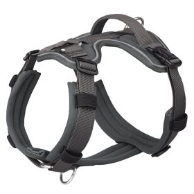 Breathable Reflective Explosion-proof Vest Dog Harness (Option: Dark Gray-M)