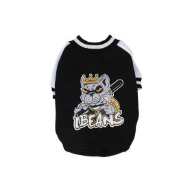 Fleece-lined Warm Baseball Shirt Pet Clothes (Option: Black-L)