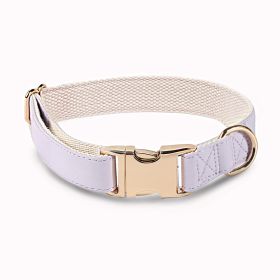 Pet Collar Metal Buckle High Quality All-match (Option: Light Purple Golden Necklace-L)