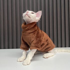 Thick German Mink Velvet Warm Bottoming Comfortable Cat Dog Clothes (Option: Brown Coffee-XXL Recommended 12 145)