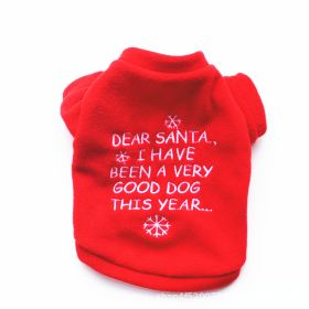 Pet Clothing Dog Warm Embroidery Christmas Style (Option: Red letter-S)